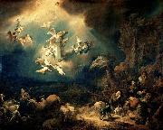 Govert flinck Angels announcing Christ's birth to the shepherds oil painting reproduction
